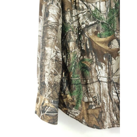 Reversible Realtree Edge Camo and Buck Commander Plaid Flannel Shirt Jacket Mens - Picture 7 of 10